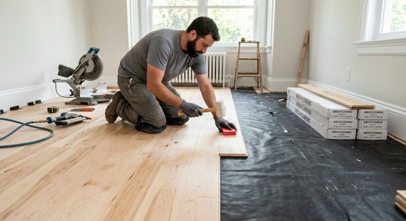 Birch Floor Installation in Fall River, MA