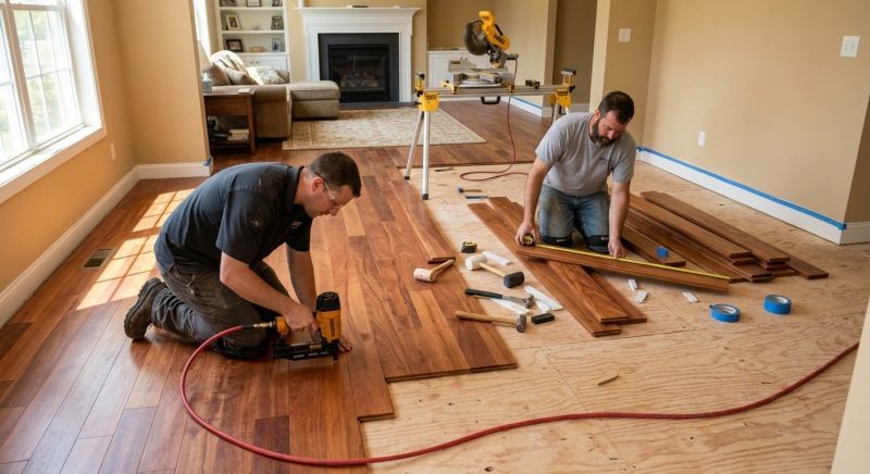 Cherry Floor Installation in Johnston, RI