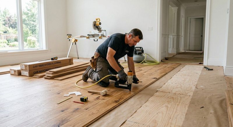 Oak Floor Installation in West Bridgewater, MA