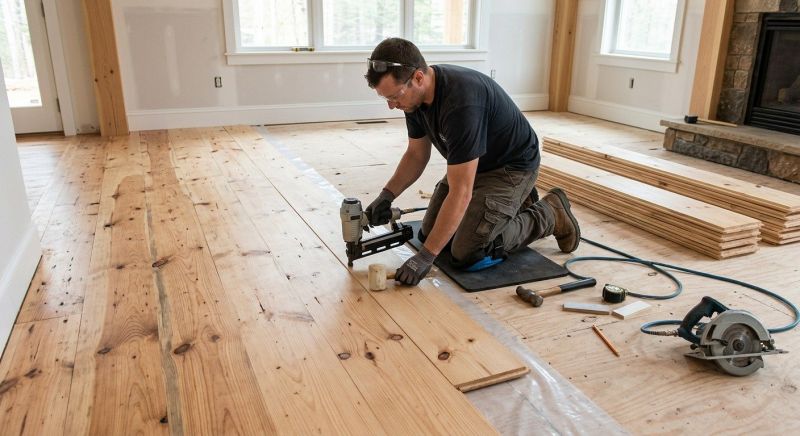 Pine Floor Installation in Fall River, MA