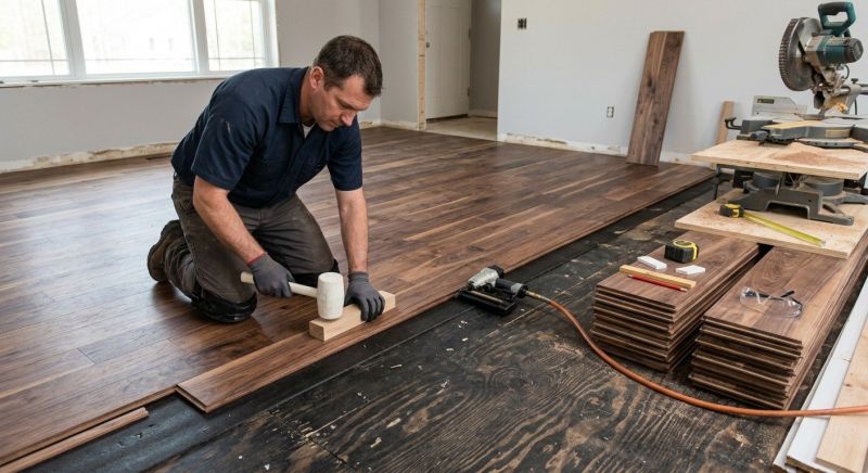 Walnut Flooring Installation in Fall River, MA